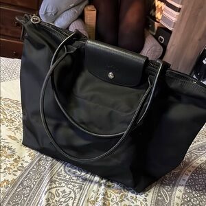 Long Champ Black Tote Bag